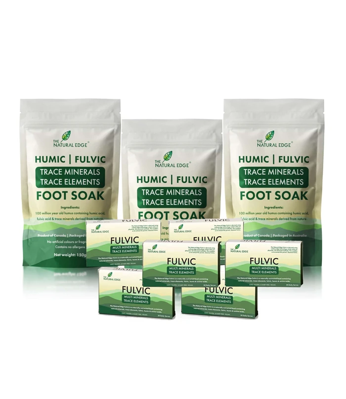 Fulvic Capsules Travel Pack (6 Pack) and a Humic Foot Soak (3 Pack)