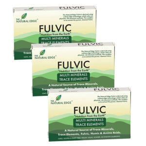 Three Fulvic Capsules Travel Pack 3 Pack boxes displayed together showing front packaging design.