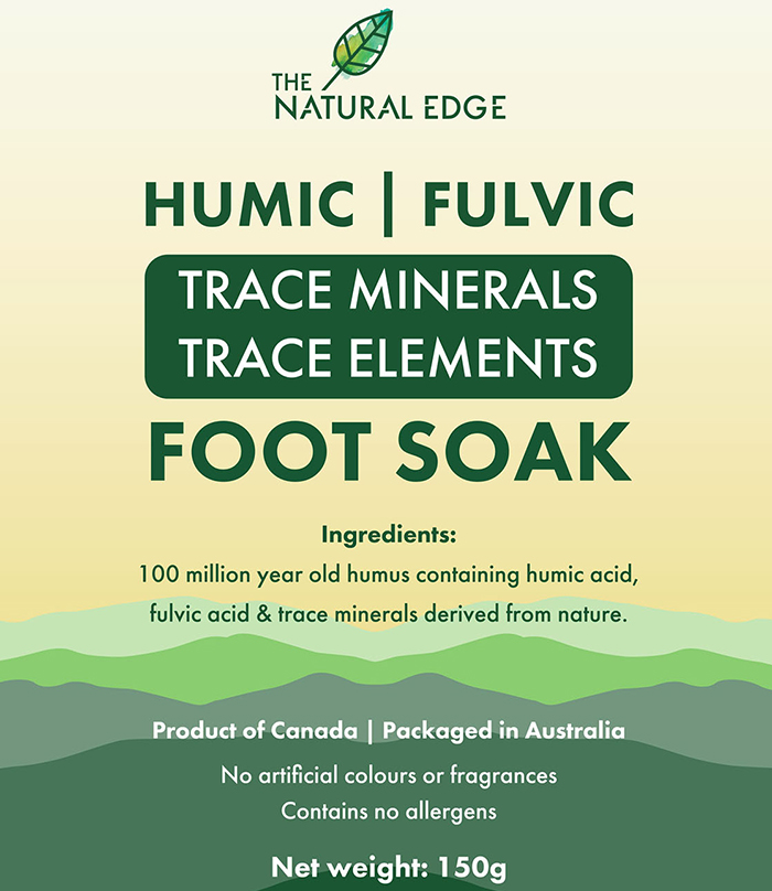 Front label of Humic Fulvic Trace Minerals Foot Soak 150g